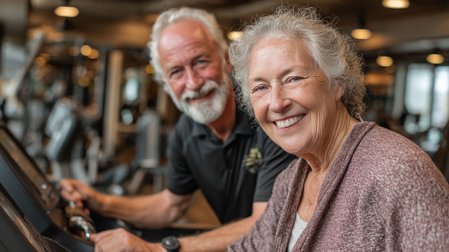 Родина з дідусем та бабусею займаються фітнесом разом